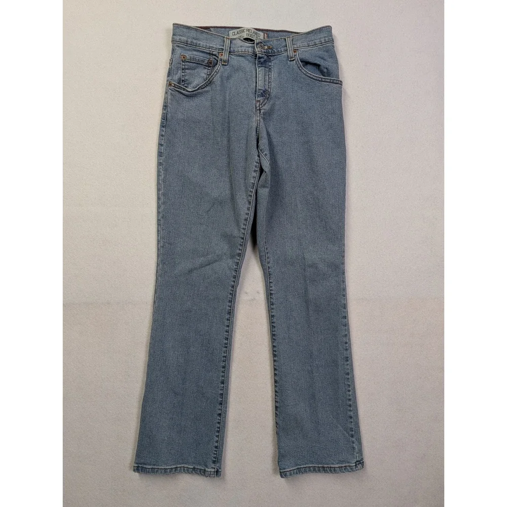 Levis‎ Womens 550 Classic Relaxed Boot Cut Jeans Sz 4 M Stretch Medium Wash Blue